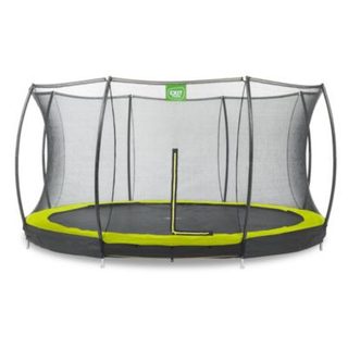 Trampoline enterré EXIT Silhouette D427cm avec filet de sécurité vert