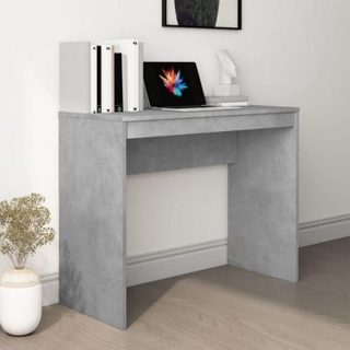 vidaXL Bureau Gris béton 90x40x72 cm Bois d'ingénierie 800382
