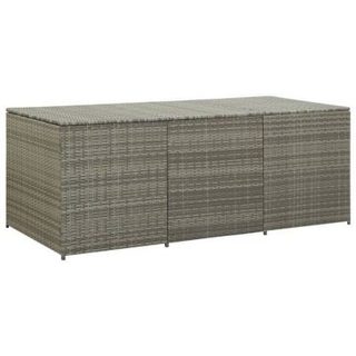 vidaXL Boîte de rangement de jardin résine tressée 180x90x70 cm gris 46479