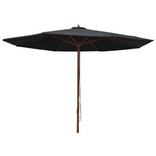 Parasol - VIDAXL - 47138 - Noir - 350 x 240 cm - Mât en Bois - Pliable