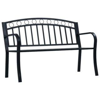 Banc de jardin 125 cm Noir Acier vidaXL