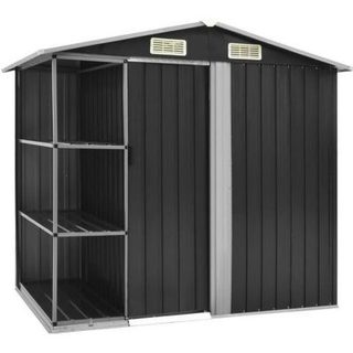 vidaXL Abri de jardin avec étagère Anthracite 205x130x183 cm Fer