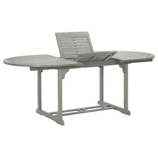 vidaXL Table de jardin Gris 200x100x74 cm Bois d'acacia massif