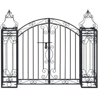 vidaXL Portillon ornemental de jardin Fer forgé 122x20,5x100 cm