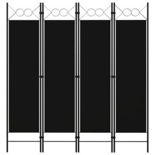Cloison de séparation 4 panneaux Noir 160 x 180 cm vidaXL