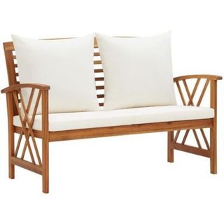 vidaXL Banc de jardin avec coussins 119 cm Bois solide d'acacia