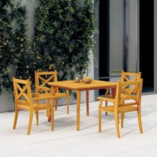 vidaXL Table de jardin 110x110x75 cm Bois d'acacia solide 310302