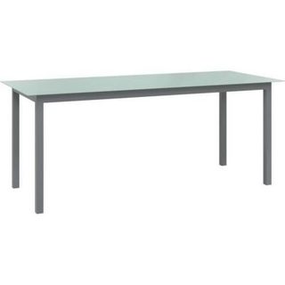vidaXL Table de jardin Gris clair 190x90x74 cm Aluminium et verre