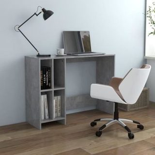 vidaXL Bureau d'ordinateur portable Gris béton 102,5x35x75cm Aggloméré