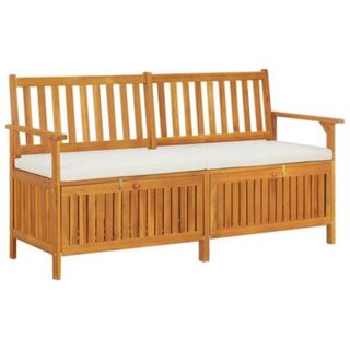Banc de rangement avec coussin 148 cm Bois d'acacia solide vidaXL