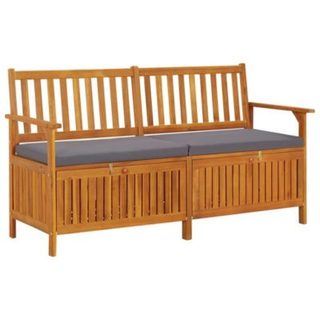 Banc de rangement avec coussin 148 cm Bois d'acacia solide vidaXL