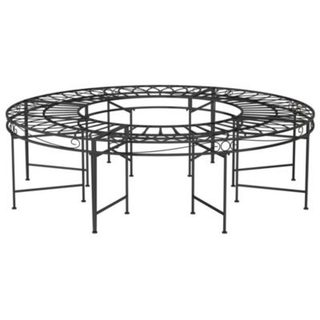 vidaXL Banc circulaire tour d'arbre 160 cm Noir Acier 318821