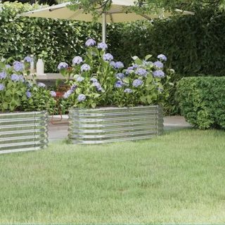 vidaXL Lit Surélevé de Jardin Pot à Fleurs Boîte à Plantes Lit Surélevé Patio Terrasse Extérieur Acier Enduit de Poudre 318867