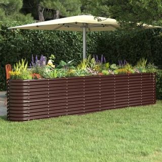 vidaXL Lit Surélevé de Jardin Pot à Fleurs Boîte à Plantes Lit Surélevé Patio Terrasse Extérieur Acier Enduit de Poudre 318910