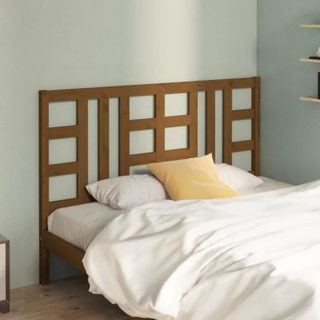 vidaXL Tête de lit Marron miel 146x4x100 cm Bois massif de pin 817843