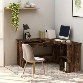 vidaXL Bureau d'angle chêne fumé 120x140x75 cm bois d'ingénierie 815384