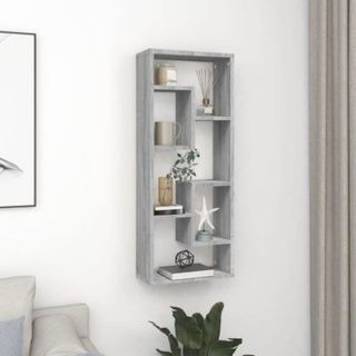 vidaXL étagère murale Sonoma gris 36x16x90 cm Bois ingénierie 815847