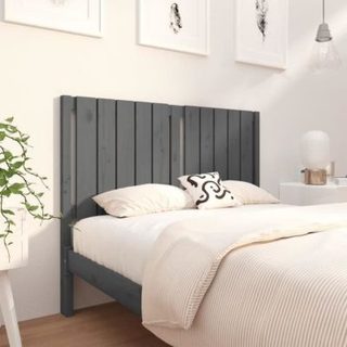 vidaXL Tête de lit Gris 125,5x4x100 cm Bois massif de pin 818862