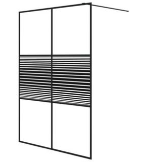 Paroi de douche Noir 140x195 cm Verre ESG transparent vidaXL