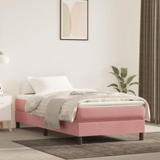 347753 vidaXL Matelas de lit à ressorts ensachés Rose 100x200x20 cm Velours