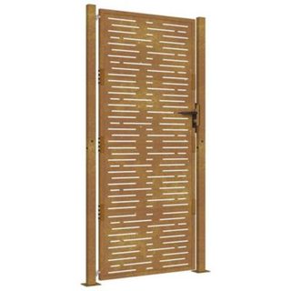 Portail de jardin 100x175 cm en acier Corten, design carré vidaXL