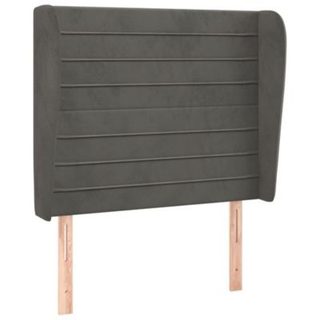 vidaXL Tête de lit avec oreilles Gris foncé 83x23x118-128 cm Velours3118127