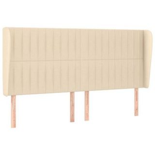 vidaXL Tête de lit avec oreilles Crème 203x23x118-128 cm Tissu3118221