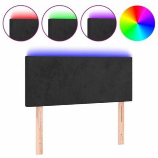 vidaXL Tête de Lit à LED Meuble de Chambre à Coucher Accessoire de Lit Simple Tête de Cadre de Lit Intérieur Noir 90x5x78/88 31213