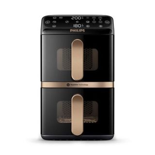 Philips Airfryer Serie 4000 Doppio Cestello Verticale NA462/70 - Friggitrice ad Aria 10L, 2750W, 13 Metodi di Cottura, Rivestiment