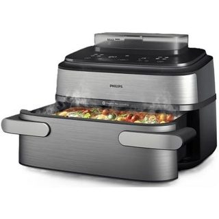 Friteuse à air double panier - PHILIPS - Steamfry - 9,5 L - 2700 W - Affichage numérique - Minuterie