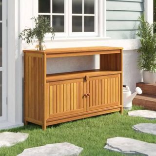 vidaXL Table console de jardin 110x35x75 cm bois massif d'acacia 319697
