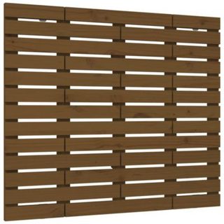 vidaXL Tête de lit murale Marron miel 126x3x91,5 cm Bois massif de pin 824681