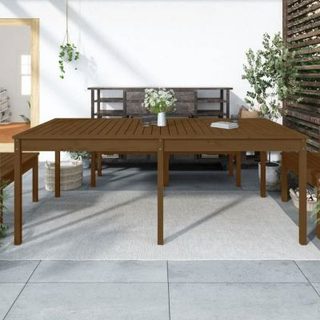 vidaXL Table de jardin marron miel 203,5x100x76 cm bois massif de pin 823986