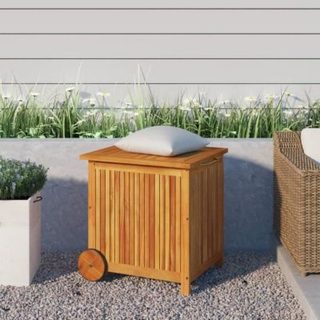 vidaXL Boîte de rangement de jardin avec roues 60x50x58 cm Bois acacia 319710