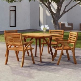 vidaXL Table de jardin 110x110x75 cm Bois d'acacia solide 363305