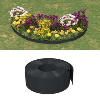 vidaXL Bordures de jardin 3 pcs noir 10 m 20 cm polyéthylène 3155457