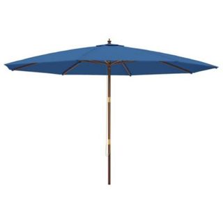 Parasol de jardin avec mât en bois bleu azuré 400x273 cm vidaXL