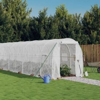 vidaXL Serre avec cadre en acier blanc 20 m2 10x2x2 m 3188031