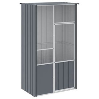 Cage à oiseaux anthracite 115x78x200 cm acier galvanisé vidaXL