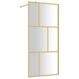 Paroi de douche avec verre ESG transparent doré 90x195 cm vidaXL