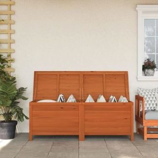 vidaXL Boîte de rangement de jardin marron bois massif de sapin 364759