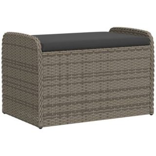 Banc de rangement avec coussin gris 80x51x52 cm résine tressée vidaXL