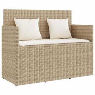 Banc de jardin avec coussins beige résine tressée vidaXL