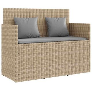 Banc de jardin avec coussins beige résine tressée vidaXL