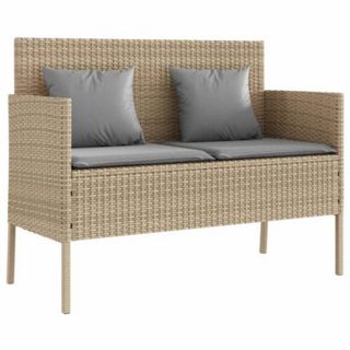 Banc de jardin avec coussins beige résine tressée vidaXL