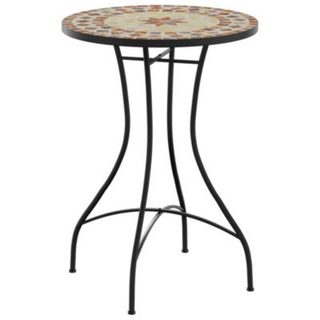 Table de bistro mosaïque terre cuite blanc 50x70 cm céramique vidaXL