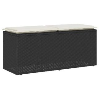 Banc de jardin avec coussin noir 110x40x44 cm résine tressée vidaXL