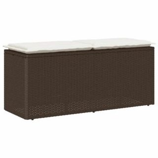 Banc de jardin avec coussin marron 110x40x44 cm résine tressée vidaXL