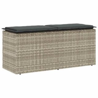 Banc de jardin coussin gris clair 110x40x44 cm résine tressée vidaXL