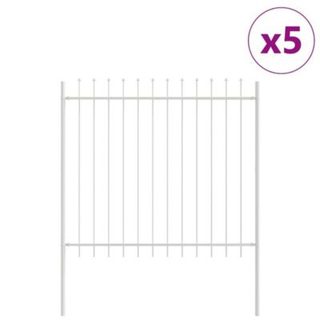 Clôture de jardin WOERDEN 5 pc 8,5 x 1,5 m Blanc vidaXL